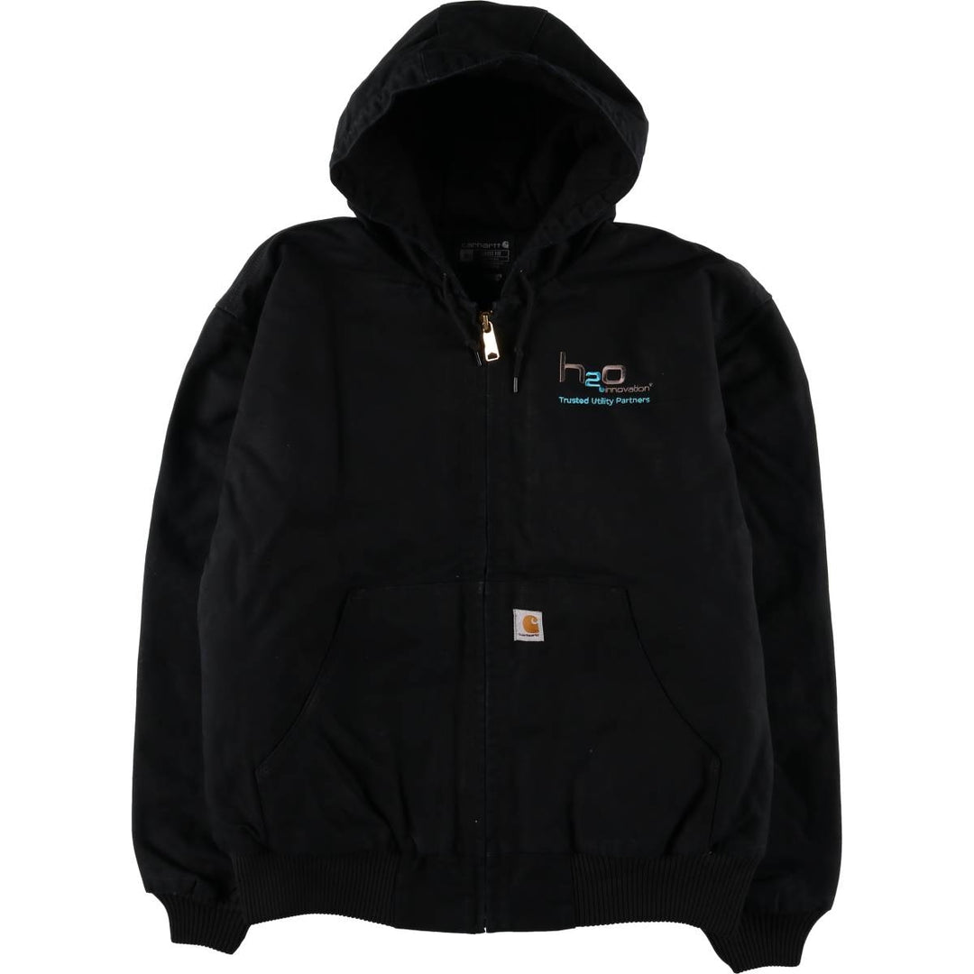 Carhartt Loose Fit Active Jacket with Padded H2O Innovation Advertising Duck Full Zip Hoodie cotton black type Vintage Second Hand
