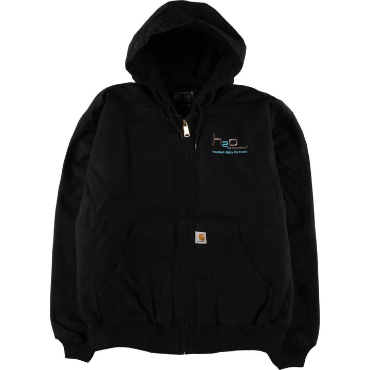 Carhartt Loose Fit Active Jacket with Padded H2O Innovation Advertising Duck Full Zip Hoodie cotton black type Vintage Second Hand