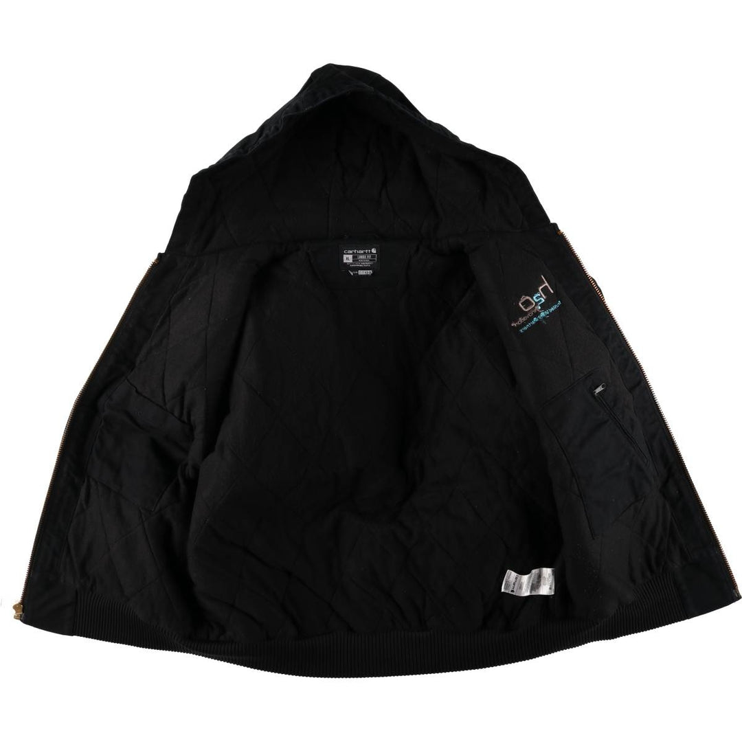 Carhartt Loose Fit Active Jacket with Padded H2O Innovation Advertising Duck Full Zip Hoodie cotton black type Vintage Second Hand