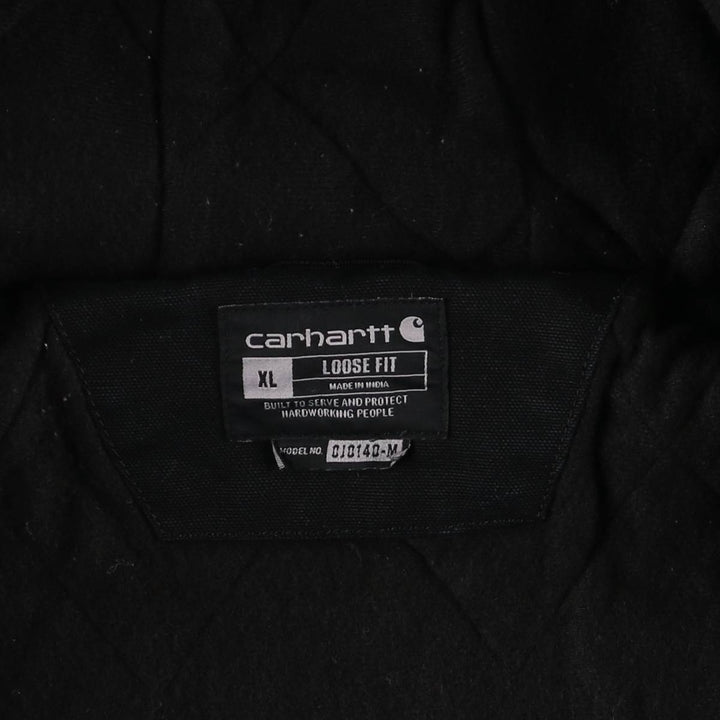 Carhartt Loose Fit Active Jacket with Padded H2O Innovation Advertising Duck Full Zip Hoodie cotton black type Vintage Second Hand