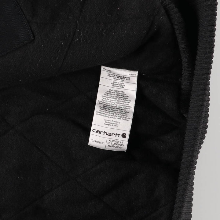 Carhartt Loose Fit Active Jacket with Padded H2O Innovation Advertising Duck Full Zip Hoodie cotton black type Vintage Second Hand