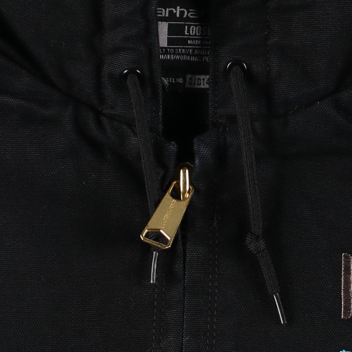 Carhartt Loose Fit Active Jacket with Padded H2O Innovation Advertising Duck Full Zip Hoodie cotton black type Vintage Second Hand