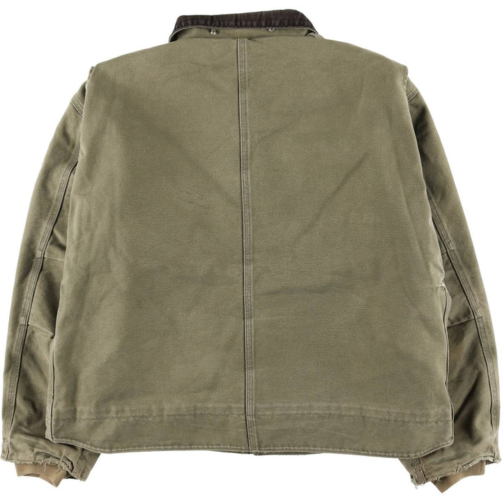 2000'S Carhartt Traditional Padded Duck Work Jacket, Men's XXL cotton Khaki type Vintage Second Hand