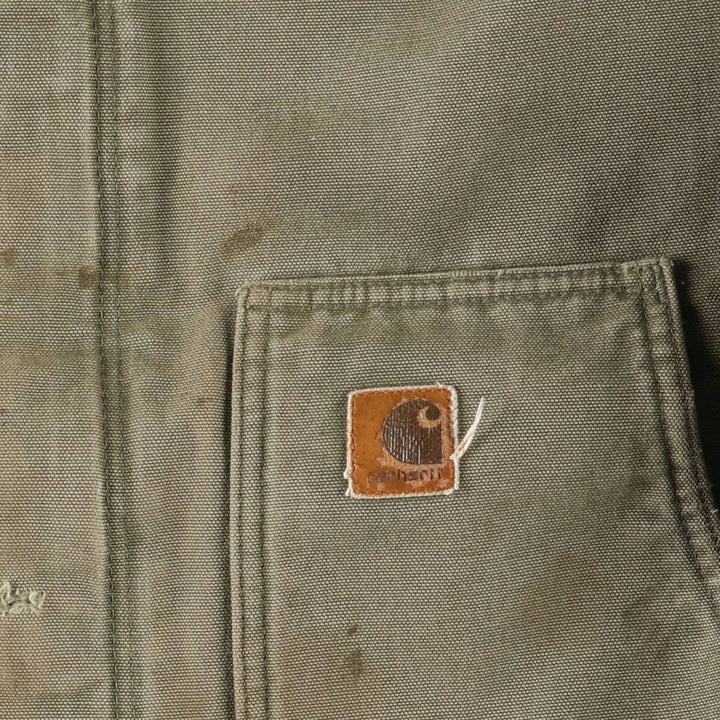 2000'S Carhartt Traditional Padded Duck Work Jacket, Men's XXL cotton Khaki type Vintage Second Hand