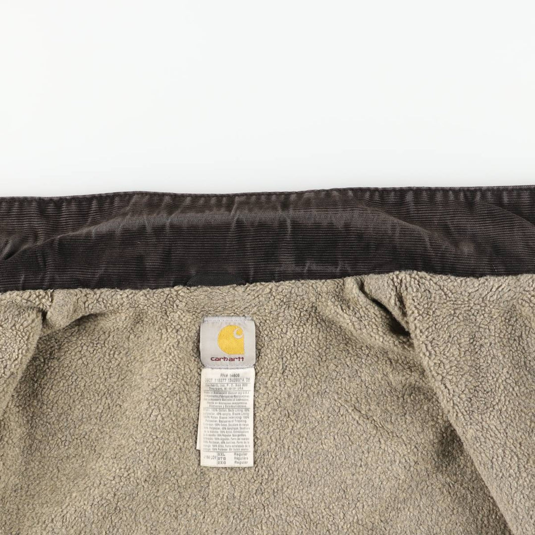 2000'S Carhartt Traditional Padded Duck Work Jacket, Men's XXL cotton Khaki type Vintage Second Hand