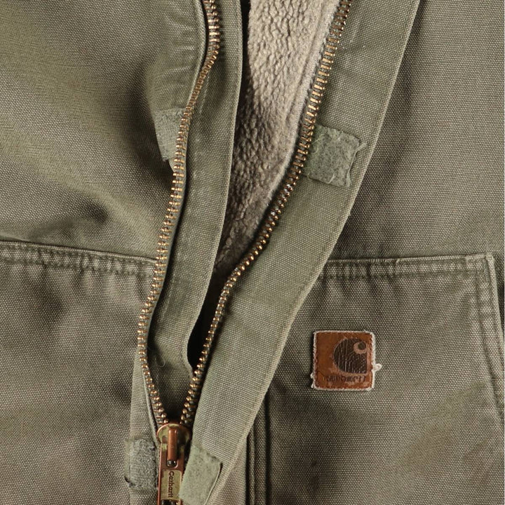 2000'S Carhartt Traditional Padded Duck Work Jacket, Men's XXL cotton Khaki type Vintage Second Hand