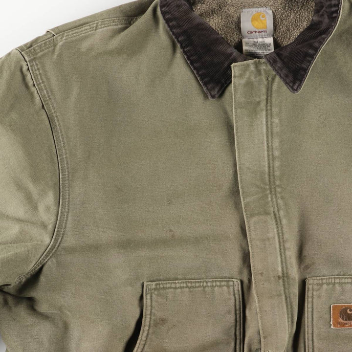 2000'S Carhartt Traditional Padded Duck Work Jacket, Men's XXL cotton Khaki type Vintage Second Hand