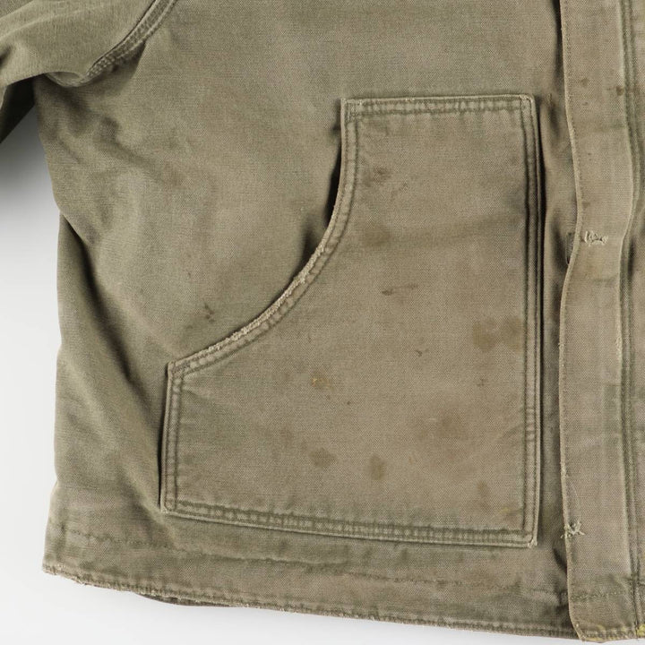 2000'S Carhartt Traditional Padded Duck Work Jacket, Men's XXL cotton Khaki type Vintage Second Hand
