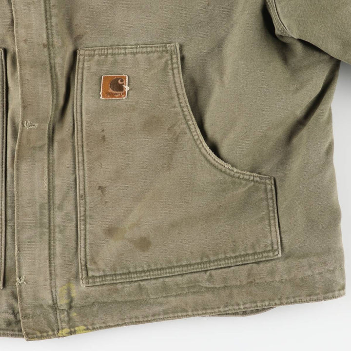 2000'S Carhartt Traditional Padded Duck Work Jacket, Men's XXL cotton Khaki type Vintage Second Hand