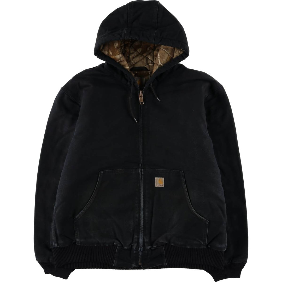 Carhartt Active Jacket, Padded Duck Full-Zip Hoodie, Men's Size L cotton black type Vintage Second Hand