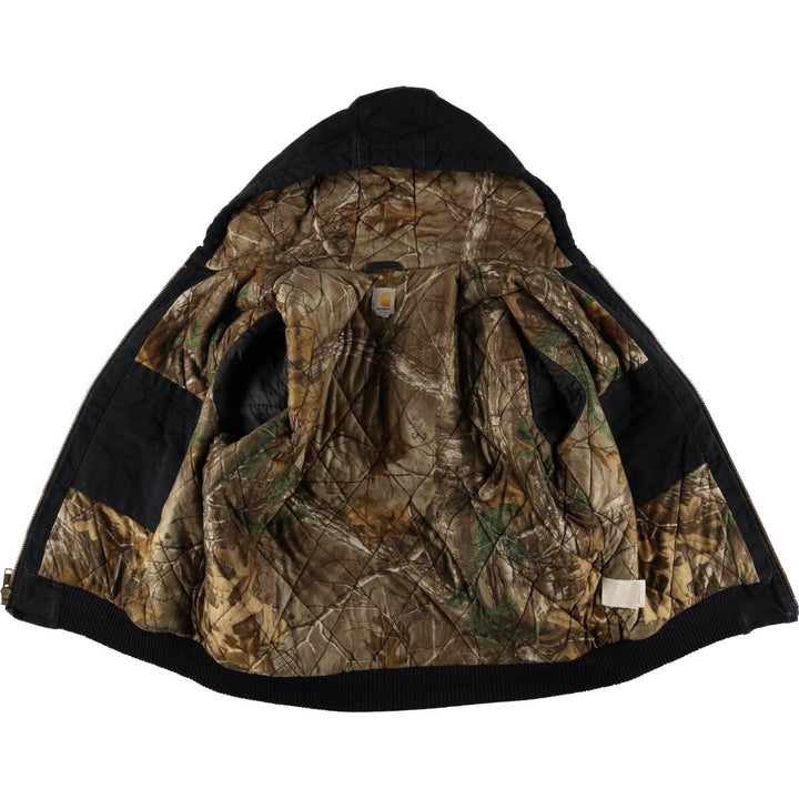 Carhartt Active Jacket, Padded Duck Full-Zip Hoodie, Men's Size L cotton black type Vintage Second Hand