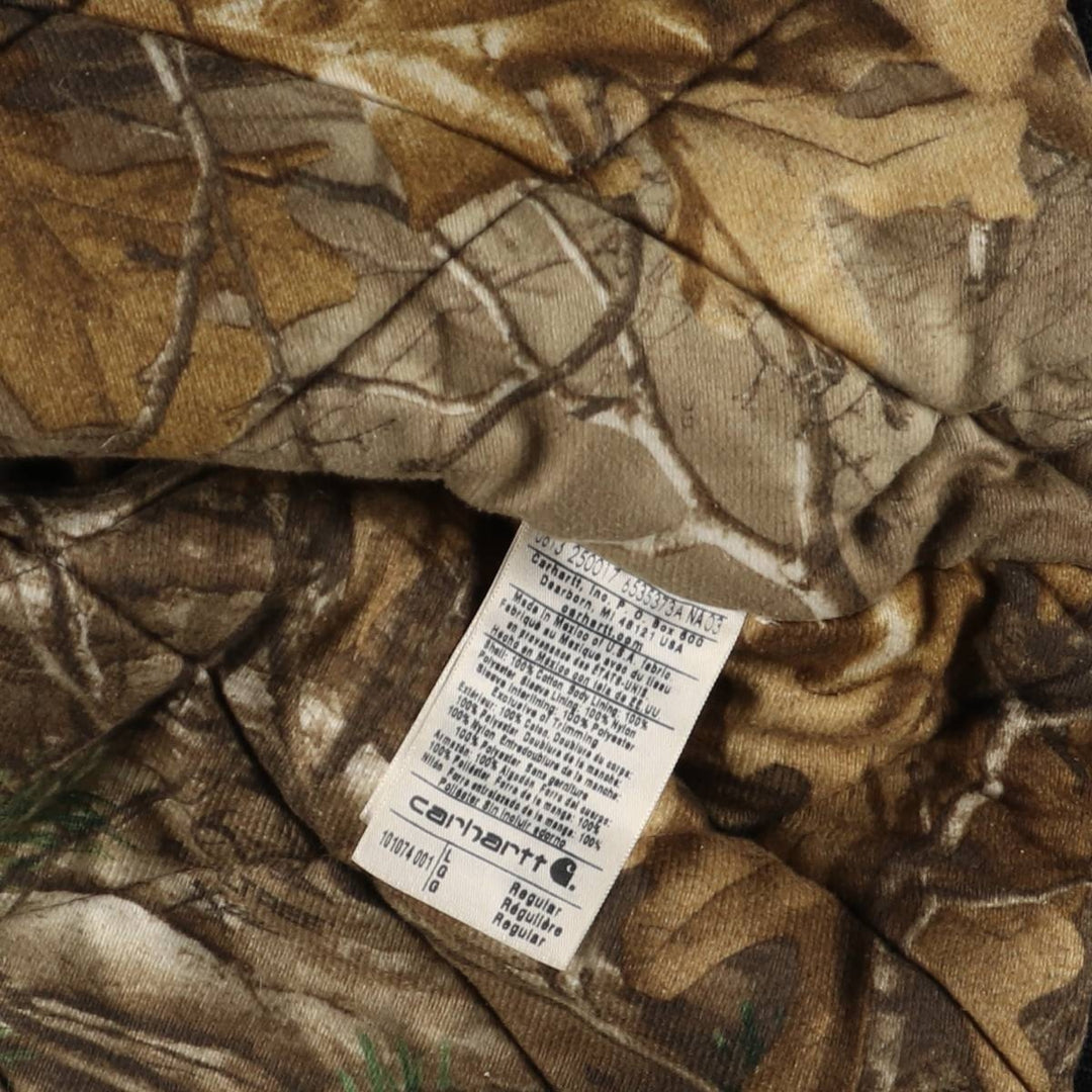 Carhartt Active Jacket, Padded Duck Full-Zip Hoodie, Men's Size L cotton black type Vintage Second Hand