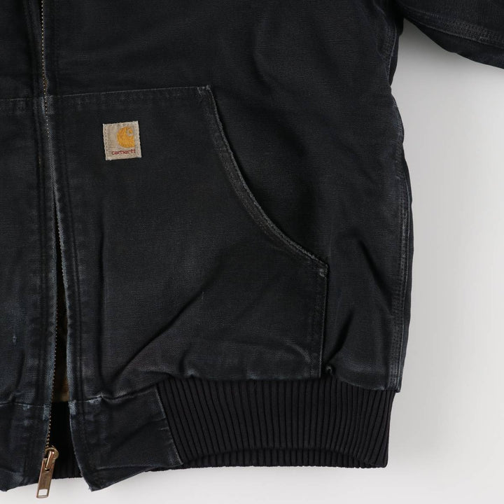 Carhartt Active Jacket, Padded Duck Full-Zip Hoodie, Men's Size L cotton black type Vintage Second Hand