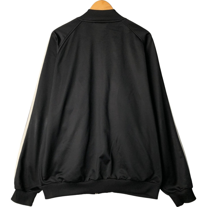 Vintage 80s-90'S adidas jersey track jacket, men's XL size polyester black type Vintage Second Hand