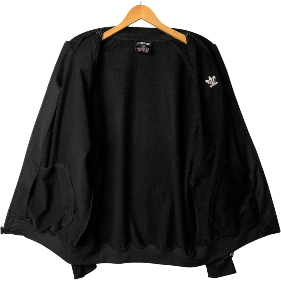 Vintage 80s-90'S adidas jersey track jacket, men's XL size polyester black type Vintage Second Hand