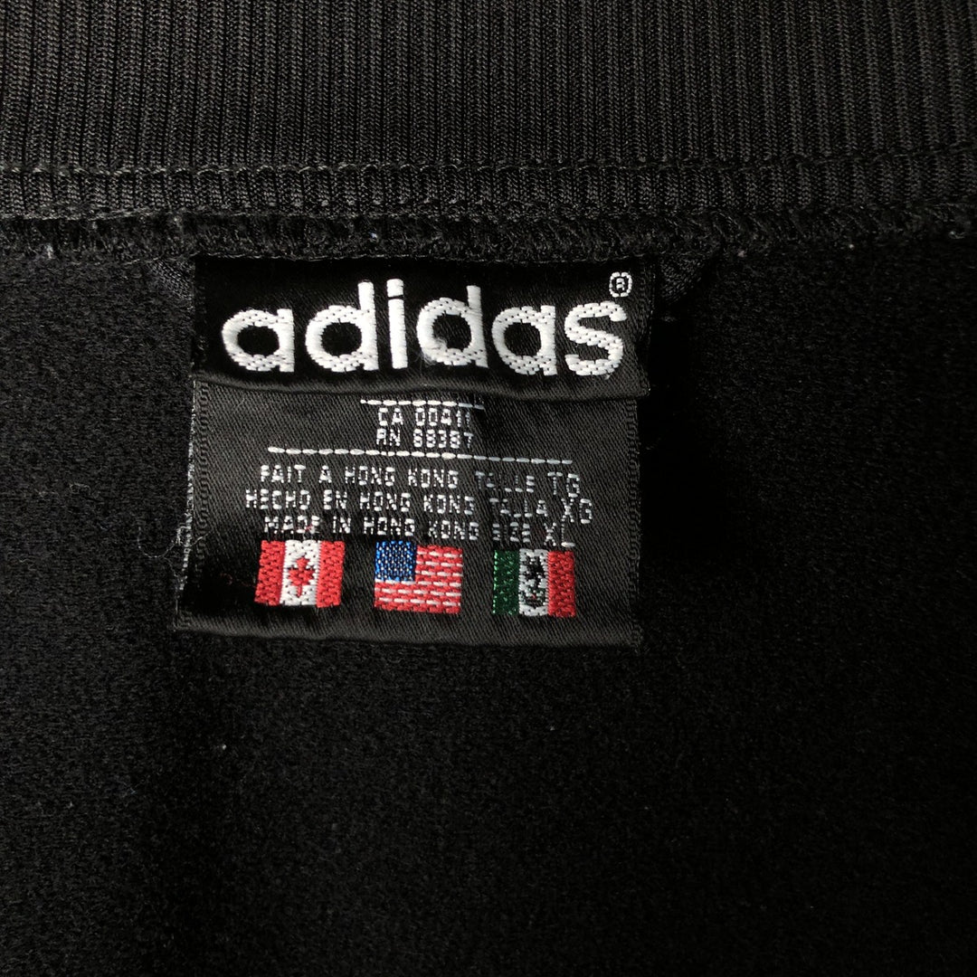 Vintage 80s-90'S adidas jersey track jacket, men's XL size polyester black type Vintage Second Hand