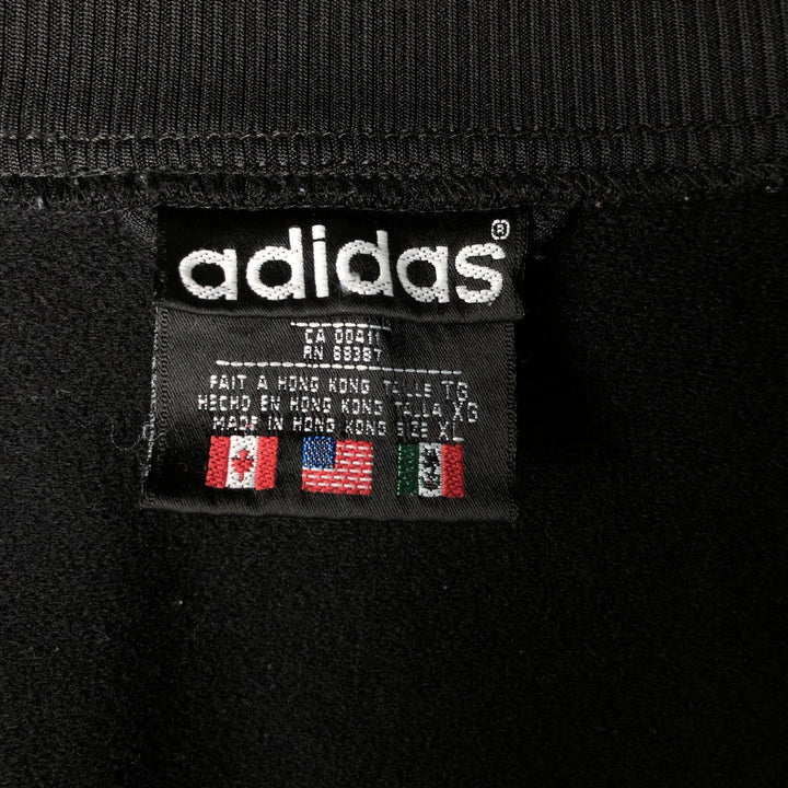 Vintage 80s-90'S adidas jersey track jacket, men's XL size polyester black type Vintage Second Hand