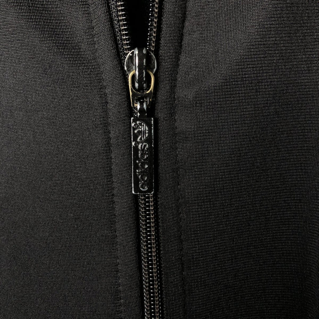Vintage 80s-90'S adidas jersey track jacket, men's XL size polyester black type Vintage Second Hand
