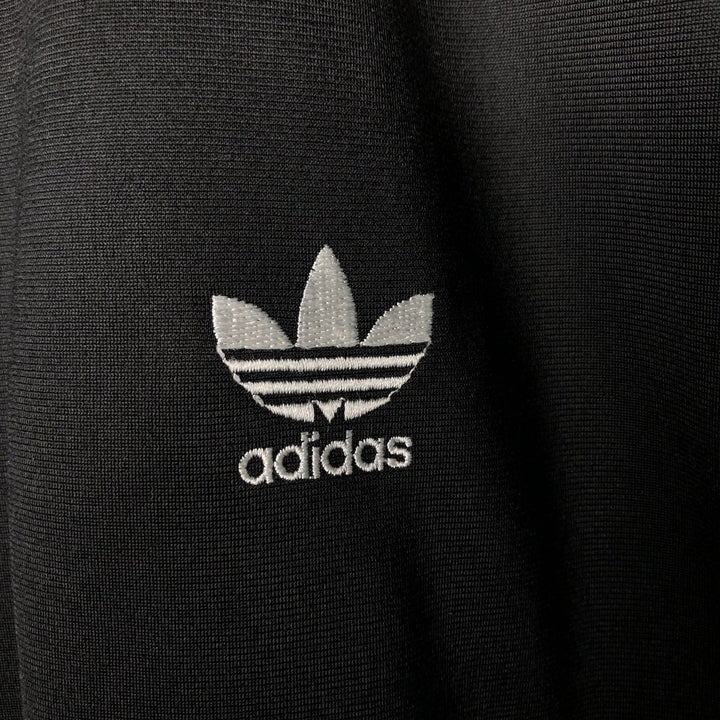Vintage 80s-90'S adidas jersey track jacket, men's XL size polyester black type Vintage Second Hand