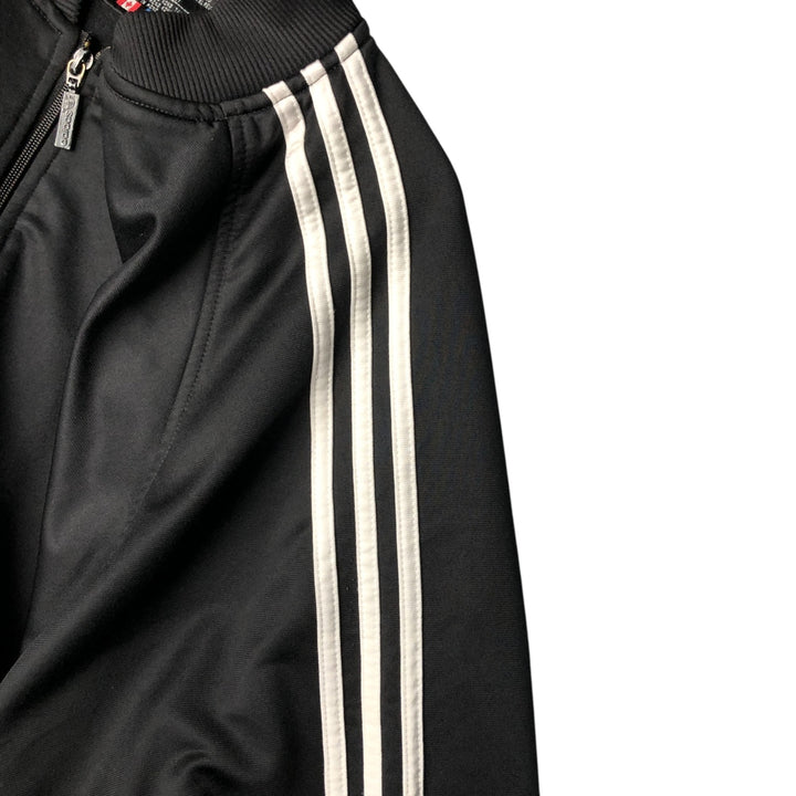 Vintage 80s-90'S adidas jersey track jacket, men's XL size polyester black type Vintage Second Hand