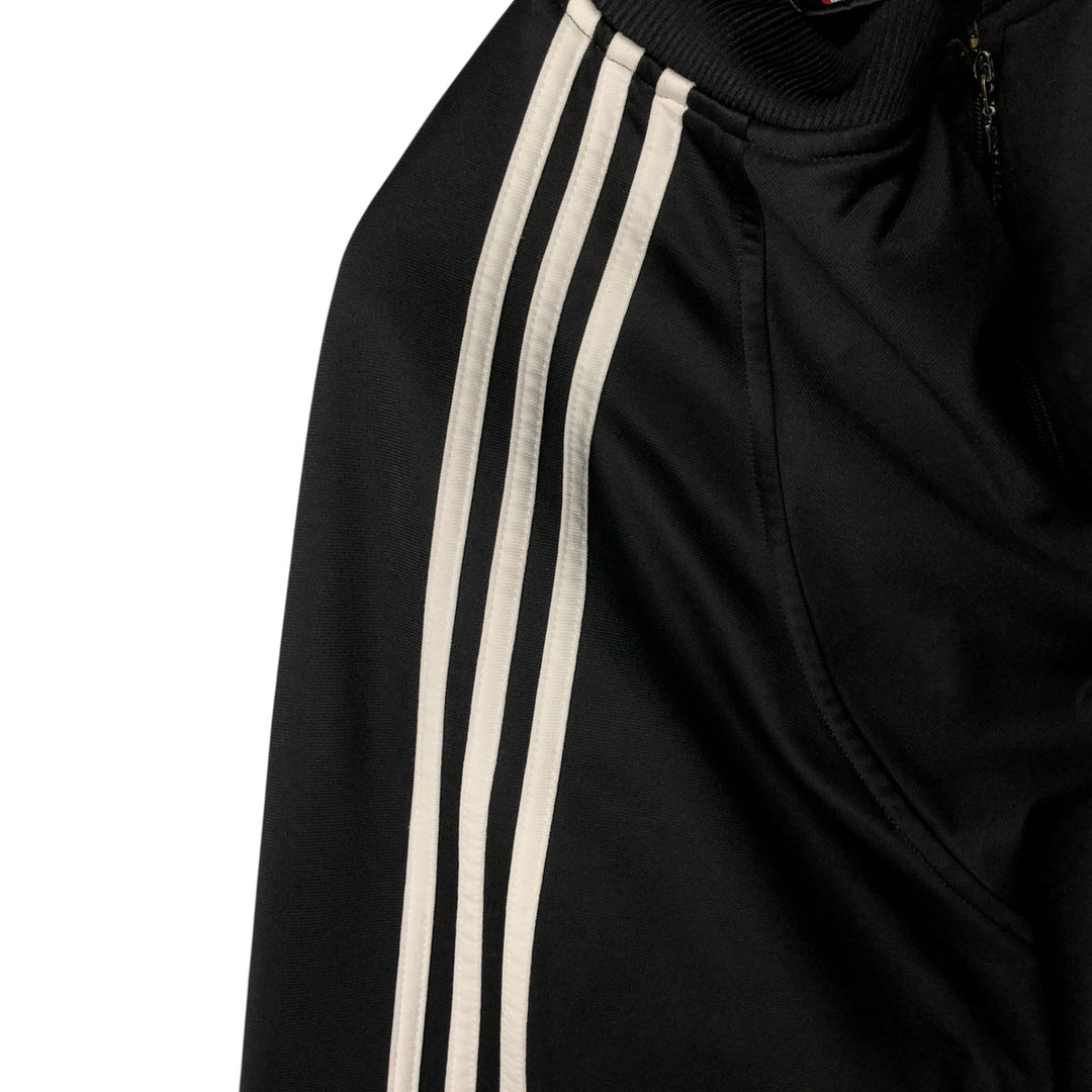 Vintage 80s-90'S adidas jersey track jacket, men's XL size polyester black type Vintage Second Hand