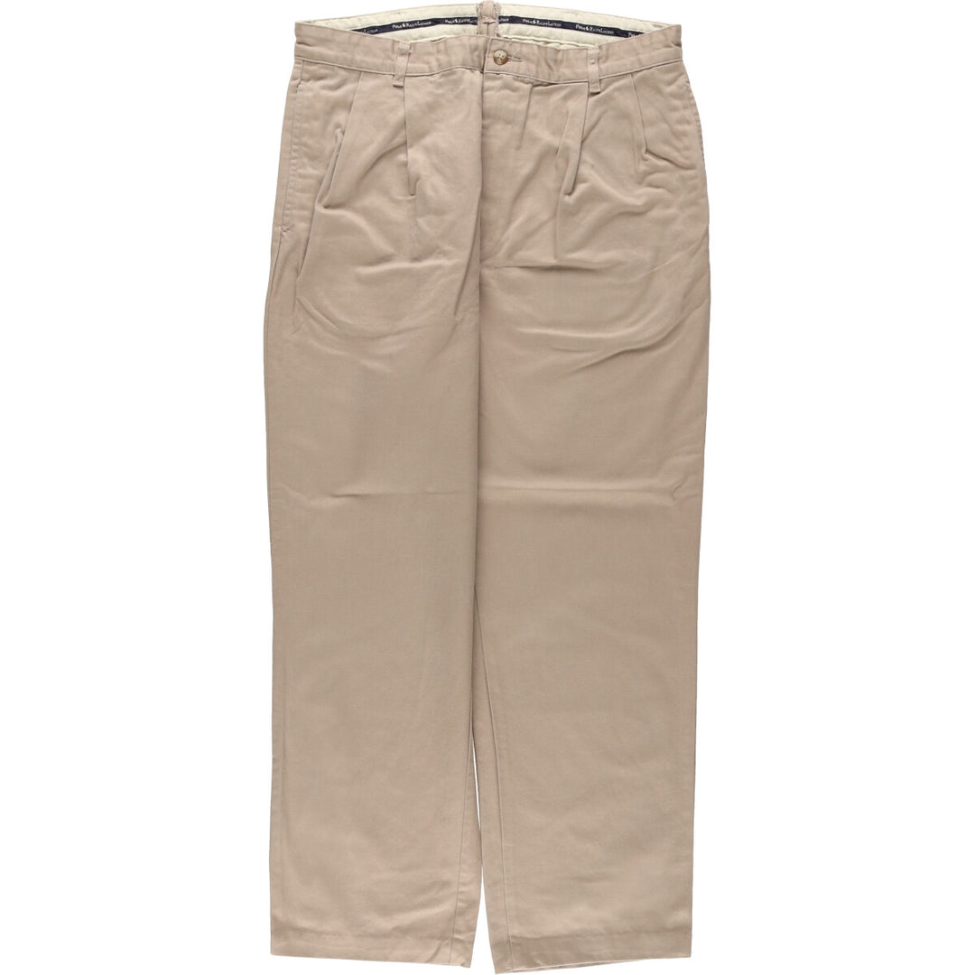 Ralph Lauren POLO RALPH LAUREN Two-pleat chino pants for men, size W33 cotton Beige type Vintage Second Hand