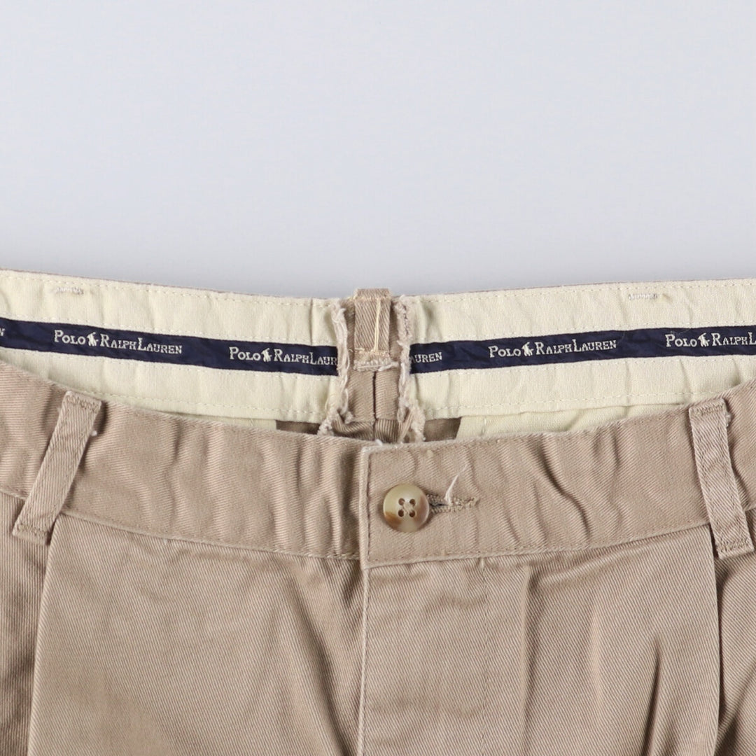 Ralph Lauren POLO RALPH LAUREN Two-pleat chino pants for men, size W33 cotton Beige type Vintage Second Hand