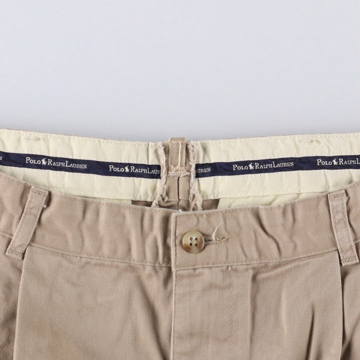 Ralph Lauren POLO RALPH LAUREN Two-pleat chino pants for men, size W33 cotton Beige type Vintage Second Hand