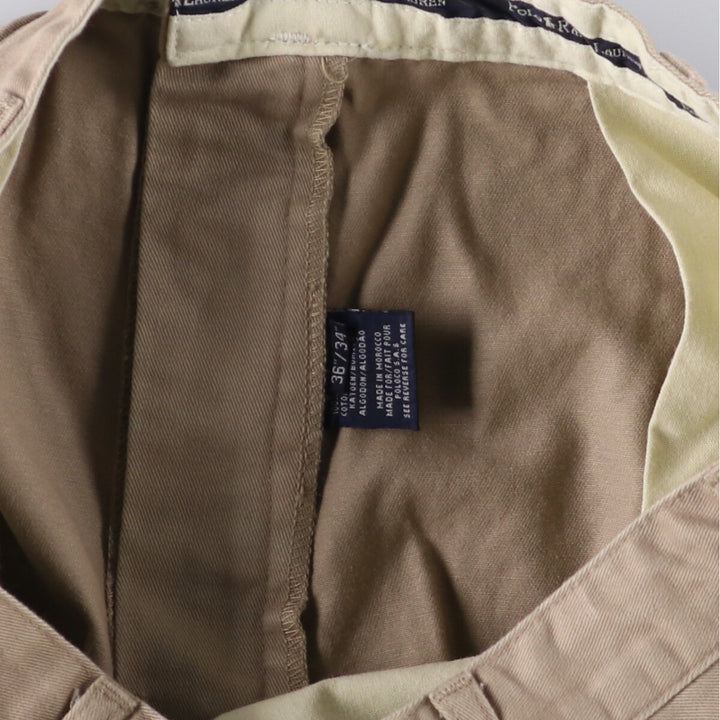 Ralph Lauren POLO RALPH LAUREN Two-pleat chino pants for men, size W33 cotton Beige type Vintage Second Hand