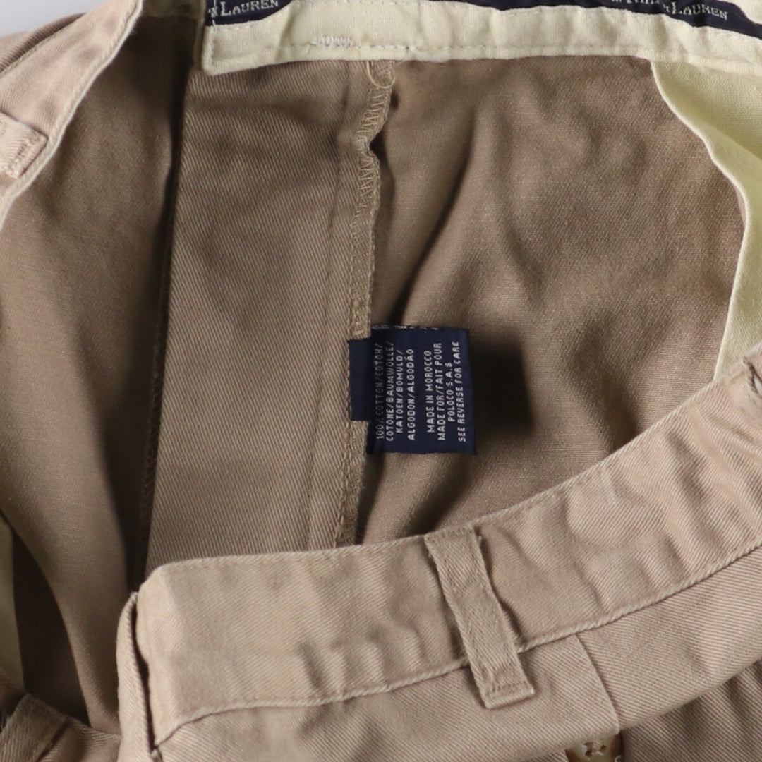Ralph Lauren POLO RALPH LAUREN Two-pleat chino pants for men, size W33 cotton Beige type Vintage Second Hand