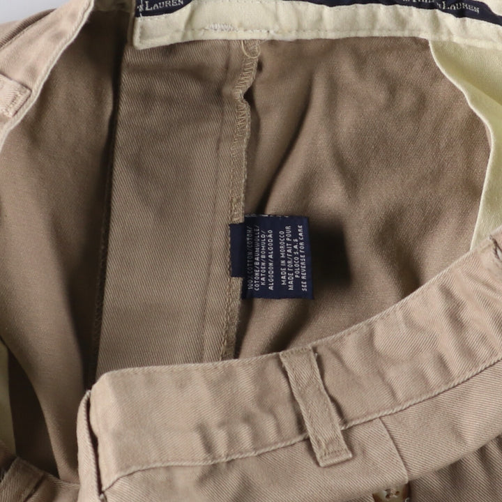 Ralph Lauren POLO RALPH LAUREN Two-pleat chino pants for men, size W33 cotton Beige type Vintage Second Hand