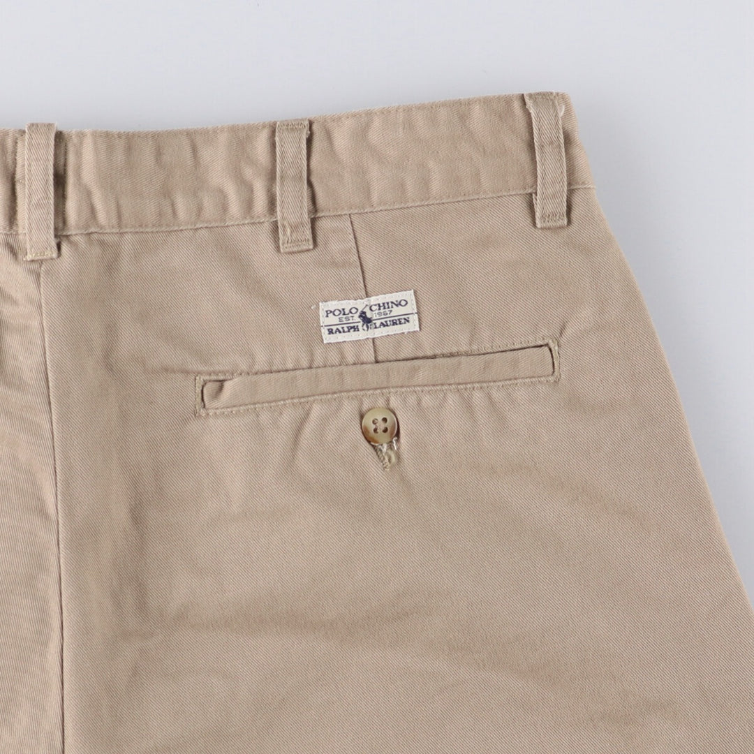 Ralph Lauren POLO RALPH LAUREN Two-pleat chino pants for men, size W33 cotton Beige type Vintage Second Hand