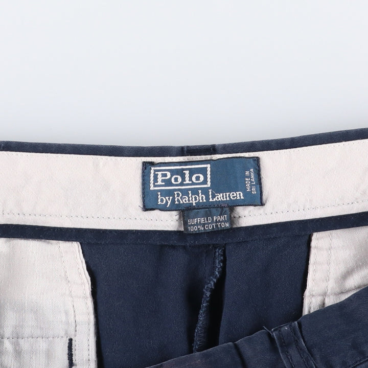 Ralph Lauren POLO by Ralph Lauren SUFFIELD PANT chino pants, men's size W37 cotton navy blue type Vintage Second Hand