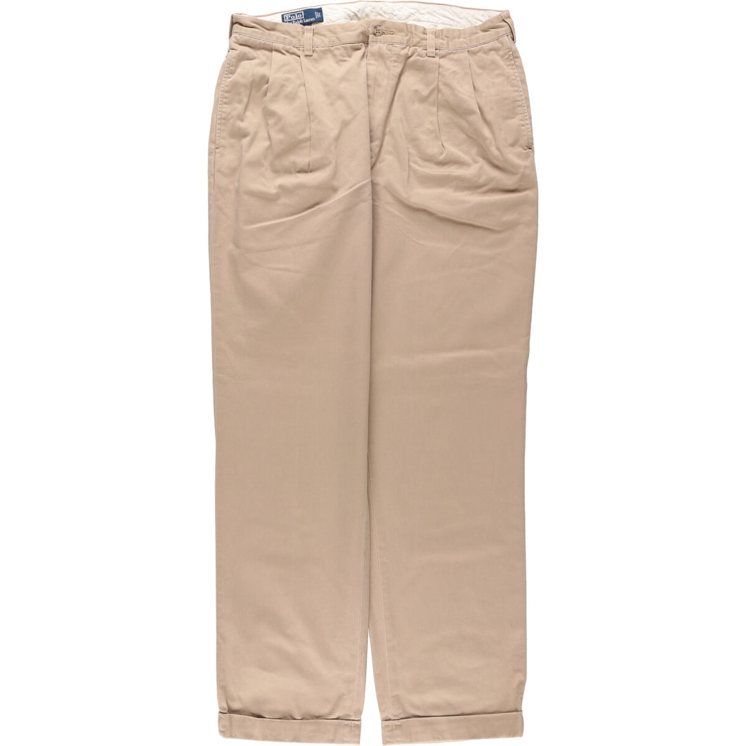 Ralph Lauren POLO by Ralph Lauren HAMMOND PANT, two-pleat chino pants, men's w36 equivalent cotton Beige type Vintage Second Hand