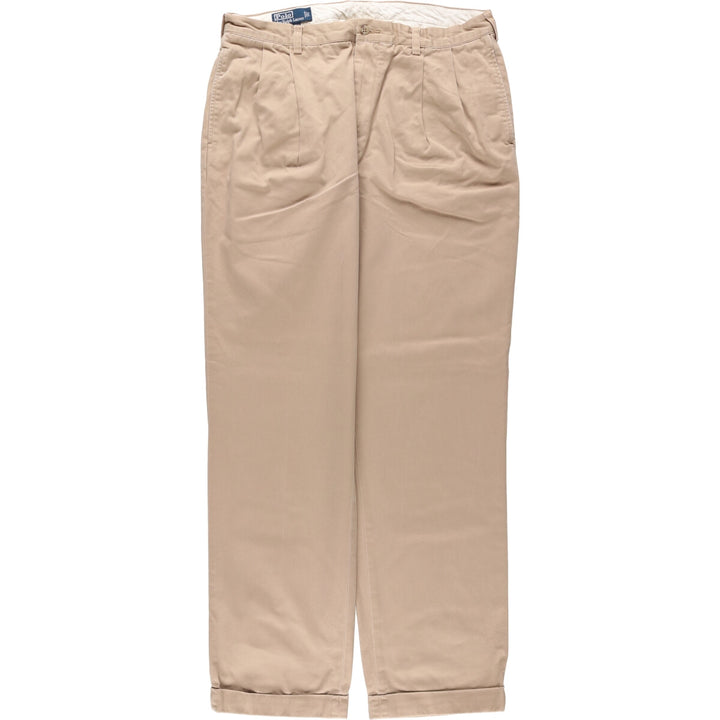 Ralph Lauren POLO by Ralph Lauren HAMMOND PANT, two-pleat chino pants, men's w36 equivalent cotton Beige type Vintage Second Hand