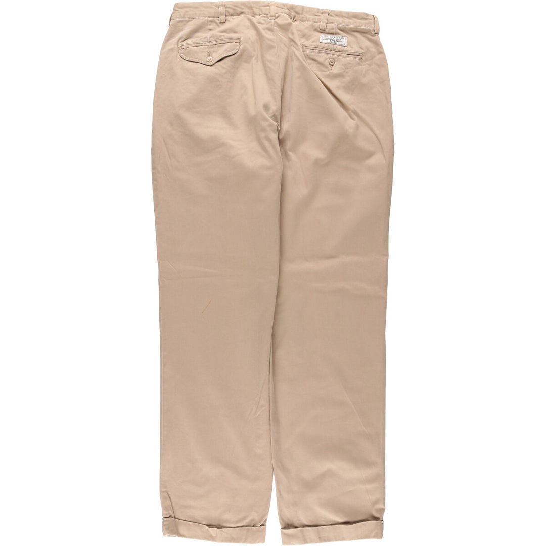 Ralph Lauren POLO by Ralph Lauren HAMMOND PANT, two-pleat chino pants, men's w36 equivalent cotton Beige type Vintage Second Hand
