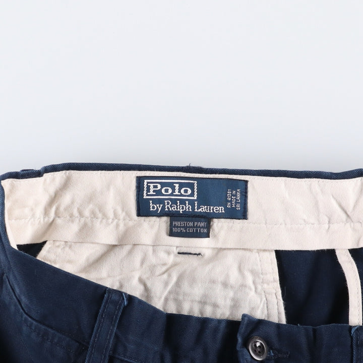 Ralph Lauren POLO by Ralph Lauren PRESTON PANT Chino pants for men, equivalent to w35 cotton navy blue type Vintage Second Hand