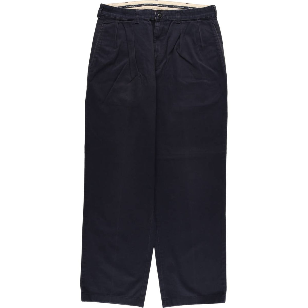 Ralph Lauren POLO RALPH LAUREN Two-pleat chino pants for men, size W34 cotton navy blue type Vintage Second Hand