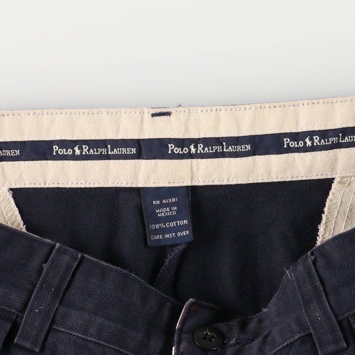 Ralph Lauren POLO RALPH LAUREN Two-pleat chino pants for men, size W34 cotton navy blue type Vintage Second Hand