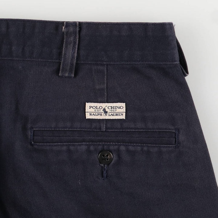 Ralph Lauren POLO RALPH LAUREN Two-pleat chino pants for men, size W34 cotton navy blue type Vintage Second Hand
