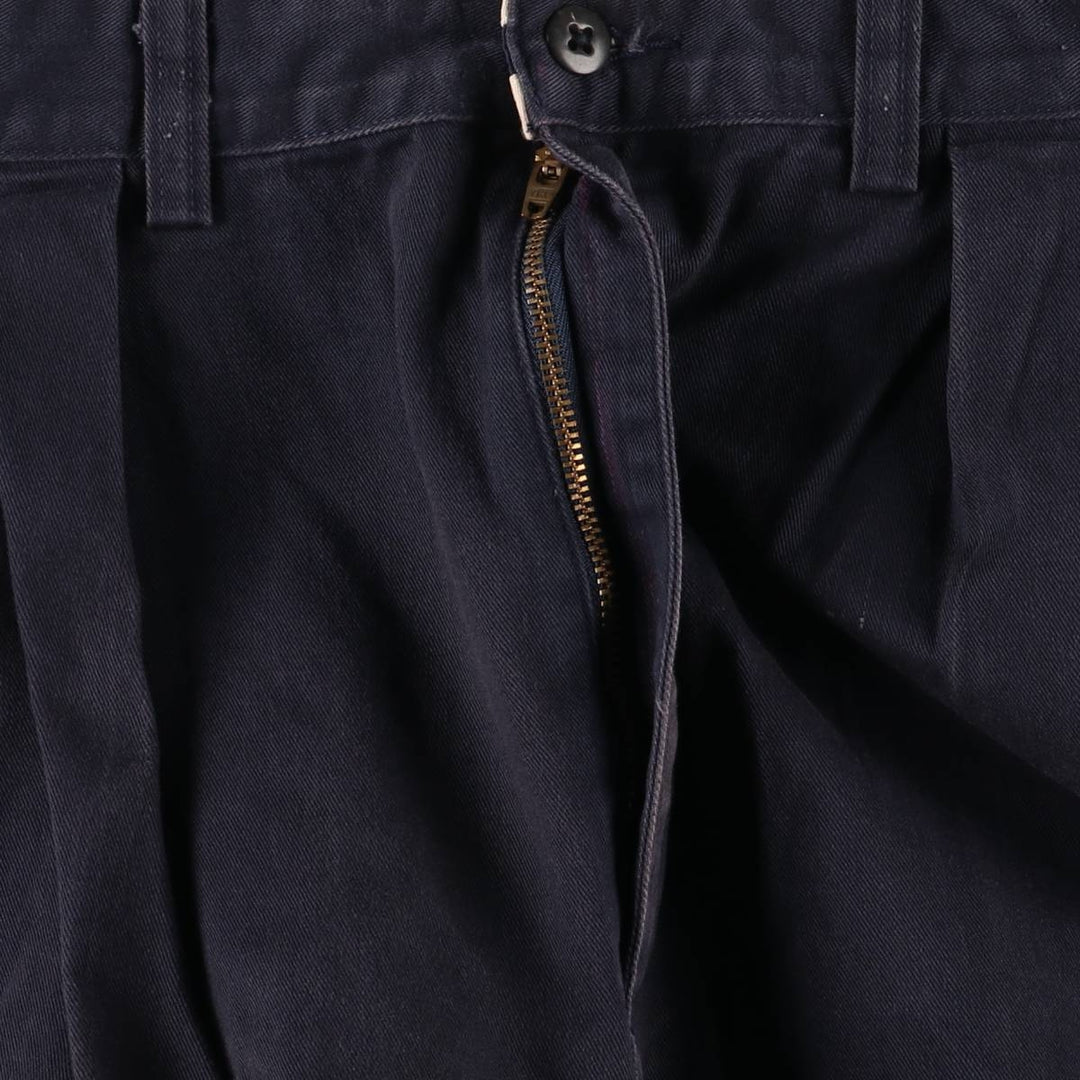 Ralph Lauren POLO RALPH LAUREN Two-pleat chino pants for men, size W34 cotton navy blue type Vintage Second Hand