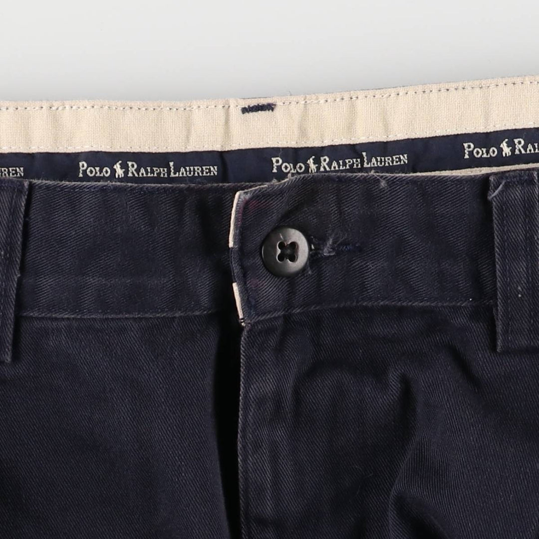 Ralph Lauren POLO RALPH LAUREN Two-pleat chino pants for men, size W34 cotton navy blue type Vintage Second Hand