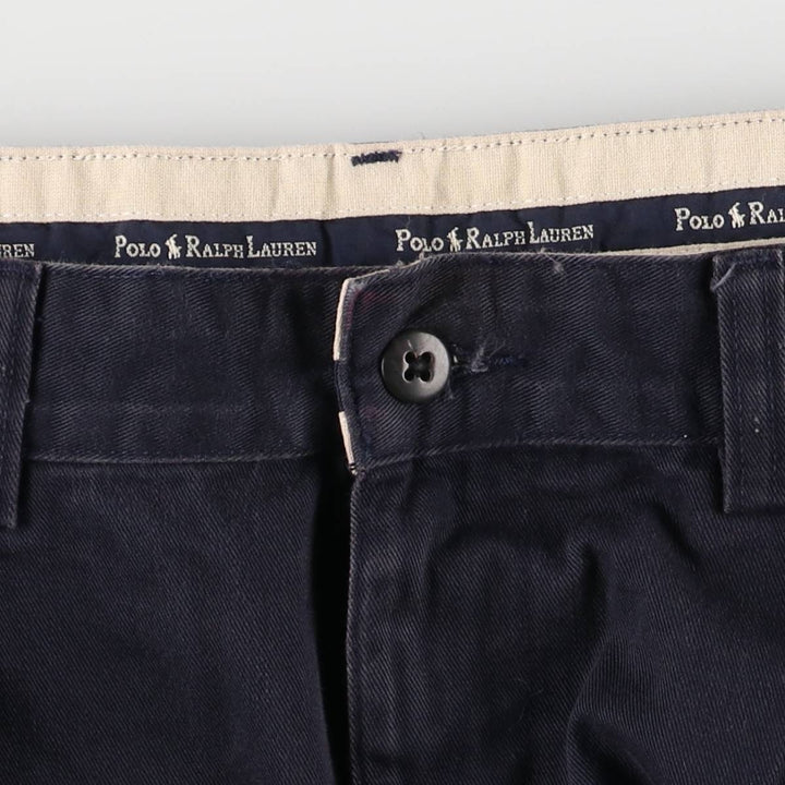 Ralph Lauren POLO RALPH LAUREN Two-pleat chino pants for men, size W34 cotton navy blue type Vintage Second Hand