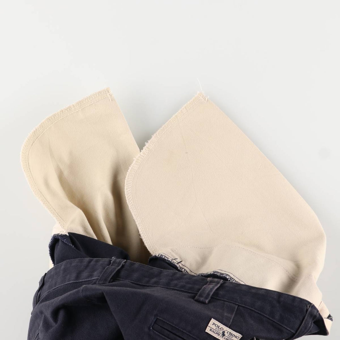 Ralph Lauren POLO RALPH LAUREN Two-pleat chino pants for men, size W34 cotton navy blue type Vintage Second Hand