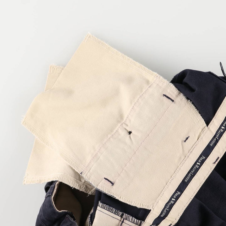 Ralph Lauren POLO RALPH LAUREN Two-pleat chino pants for men, size W34 cotton navy blue type Vintage Second Hand