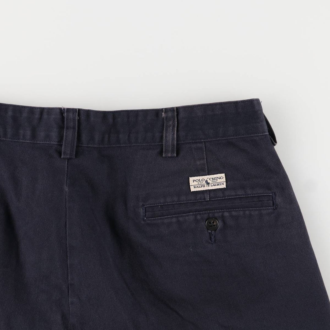Ralph Lauren POLO RALPH LAUREN Two-pleat chino pants for men, size W34 cotton navy blue type Vintage Second Hand