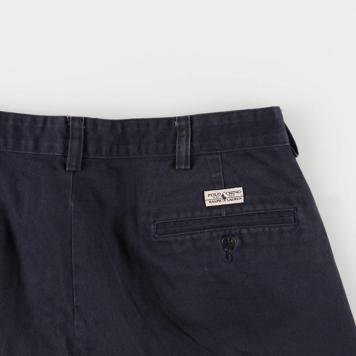 Ralph Lauren POLO RALPH LAUREN Two-pleat chino pants for men, size W34 cotton navy blue type Vintage Second Hand