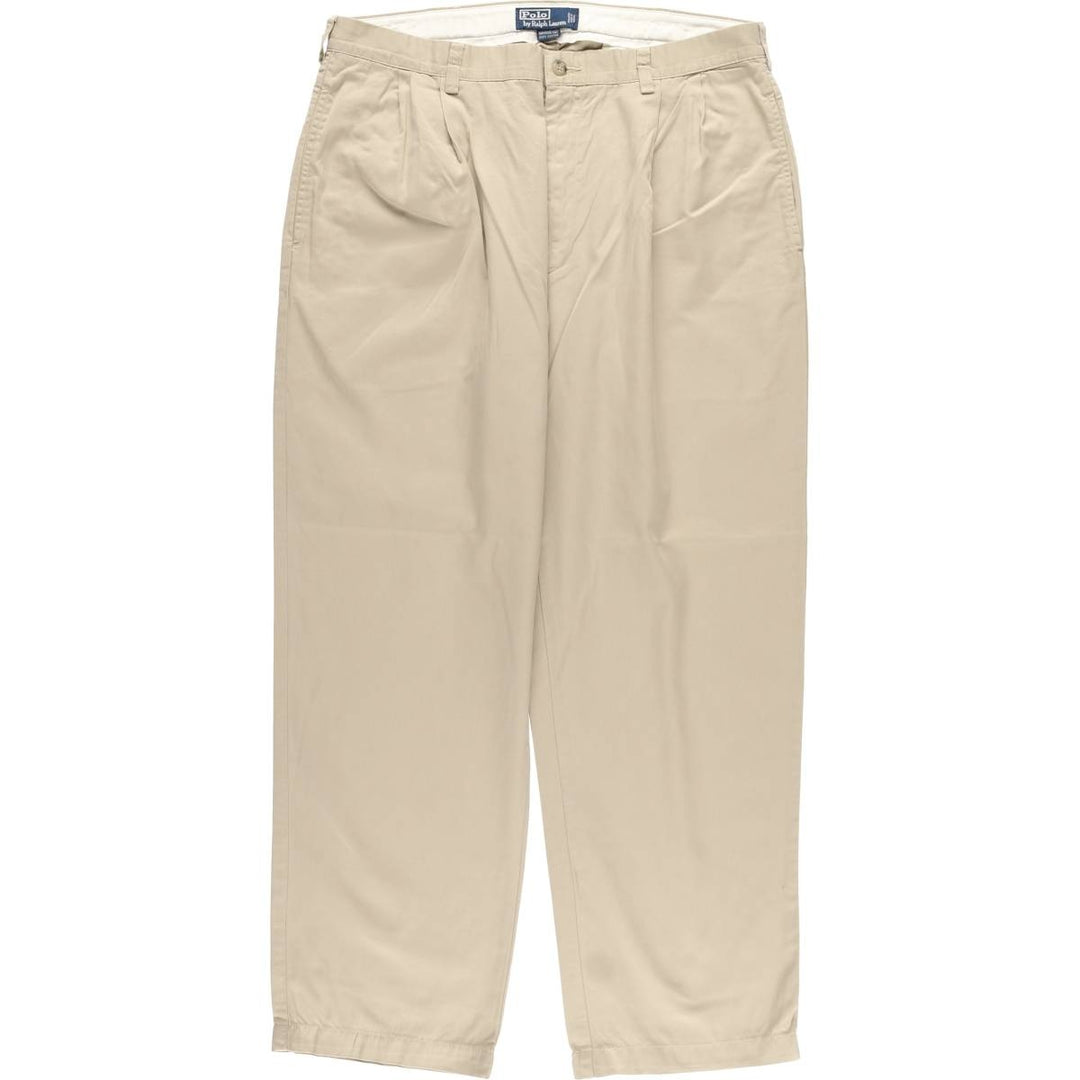 Ralph Lauren POLO by Ralph Lauren HAMMOND PANT, two-pleat chino pants, men's w36 equivalent cotton Beige type Vintage Second Hand