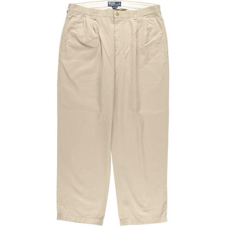 Ralph Lauren POLO by Ralph Lauren HAMMOND PANT, two-pleat chino pants, men's w36 equivalent cotton Beige type Vintage Second Hand