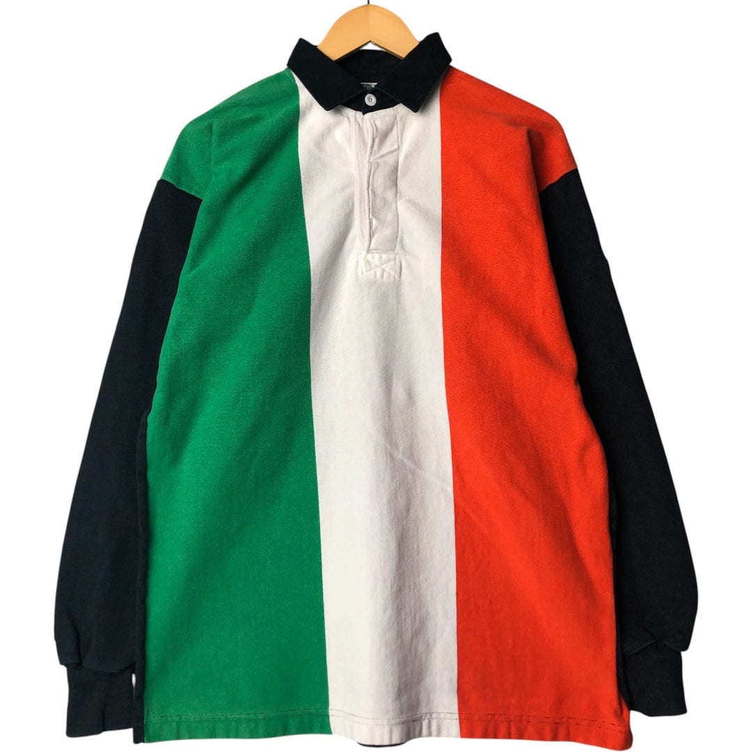 Barbarian BARBARIAN Long Sleeve Rugby Shirt, Men's XL cotton navy blue type Vintage Second Hand